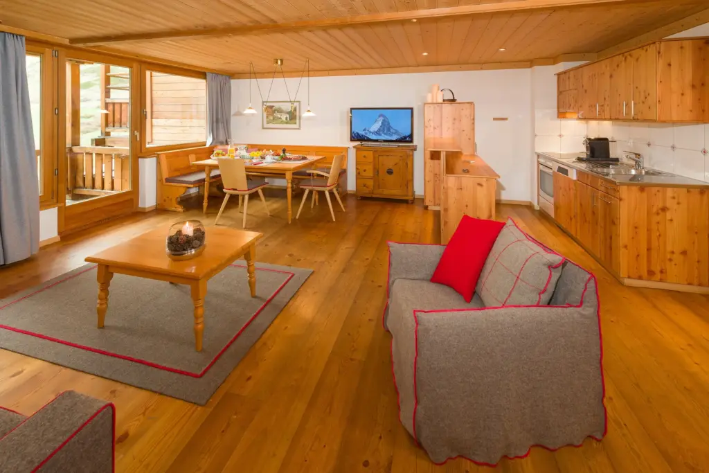 Habiter / manger / cuisiner : Appartement de vacances de 3.5 pièces à Zermatt près de la station de la vallée